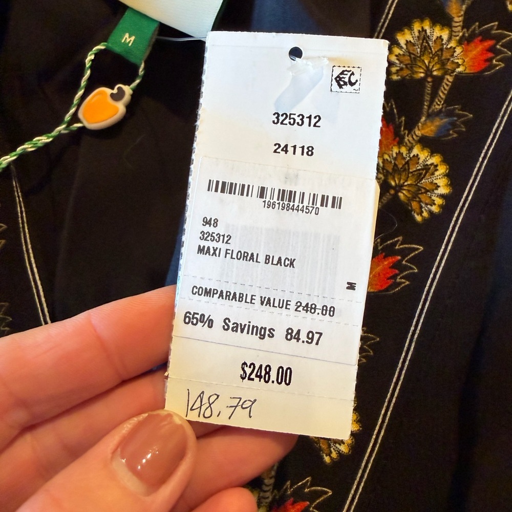 NWT Anthropologie x FARM Rio Maxi Black Floral Wrap Mini Dress Women’s Medium - Picture 11 of 12